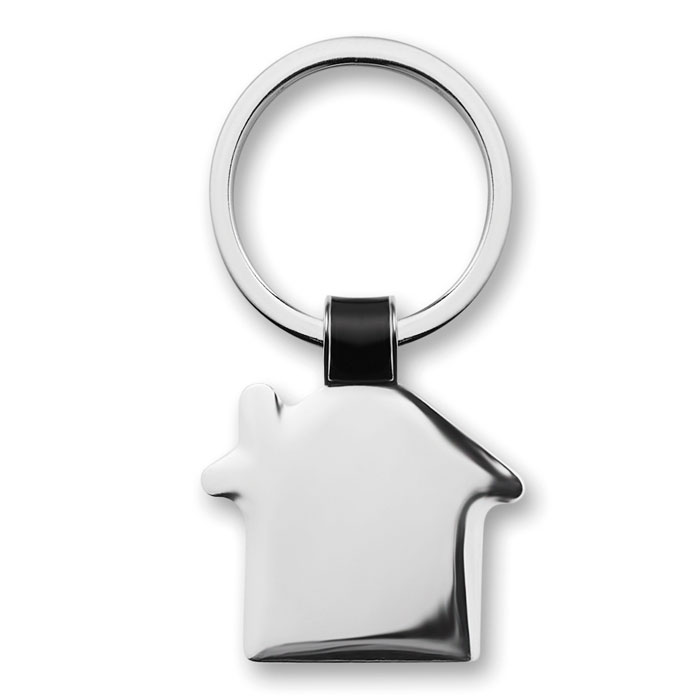 House shaped key ring with logo printing