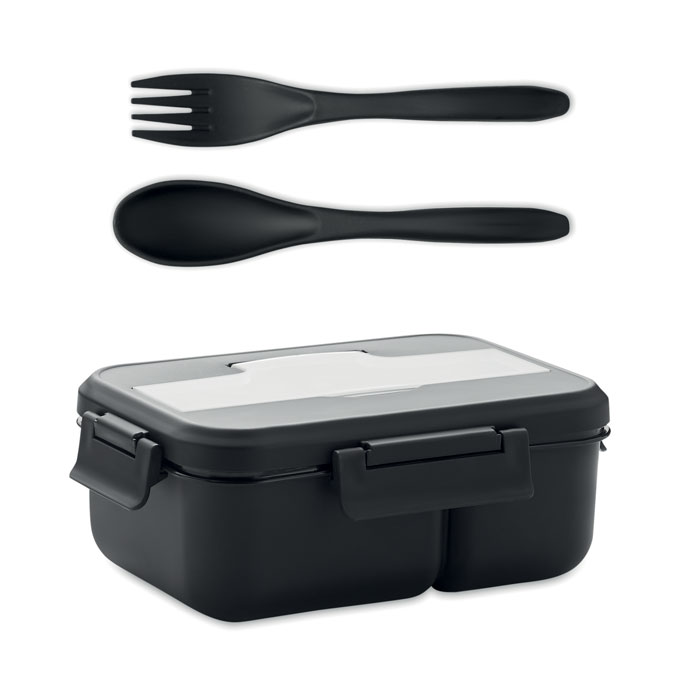 Lunch box with cutlery in PP with your logo