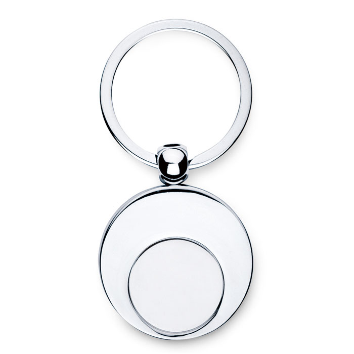 Metal key ring with token with logo printing