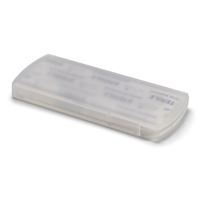 Container with plasters with logo printing