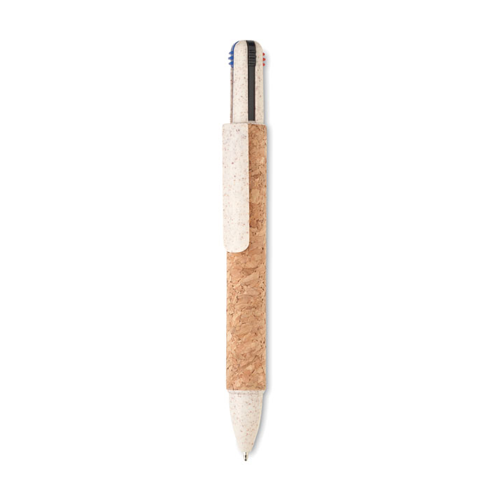 Cork 4-colour ball pen with your logo