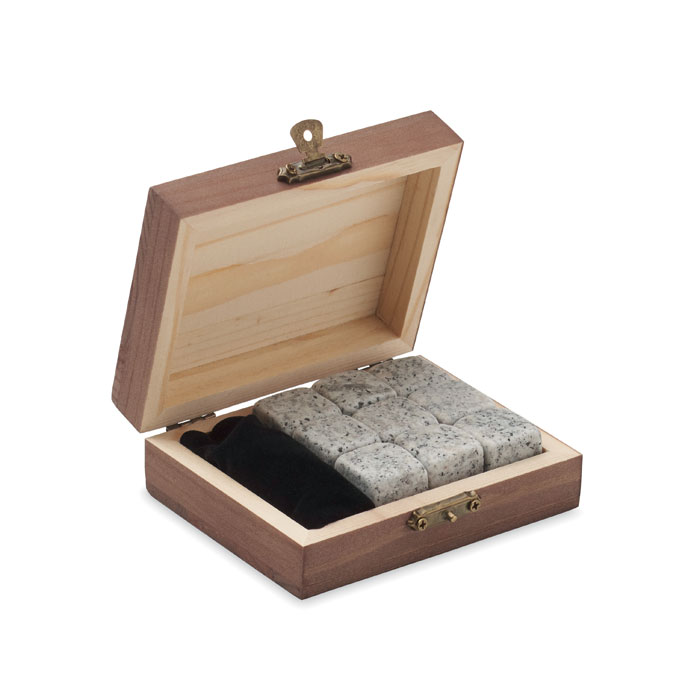 9 stone ice cubes in wooden box with your logo