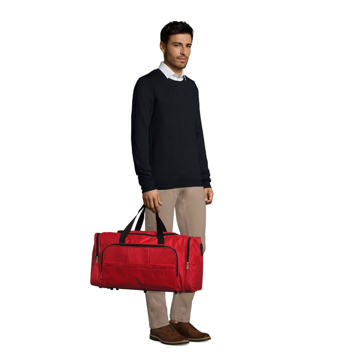 Multi-pocket travel bag 600D with logo printing