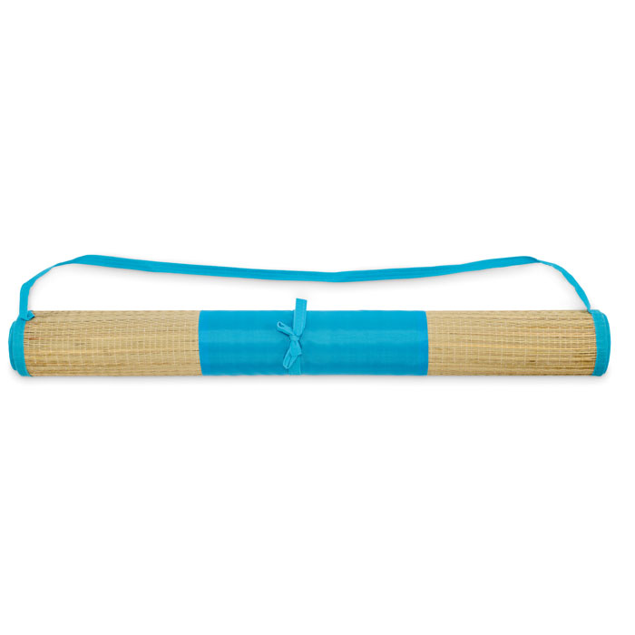 Natural straw beach mat with your logo