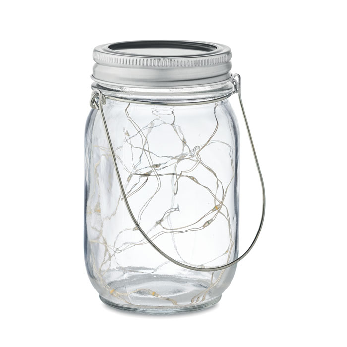 Solar mason jar outdoor lamp with logo printing