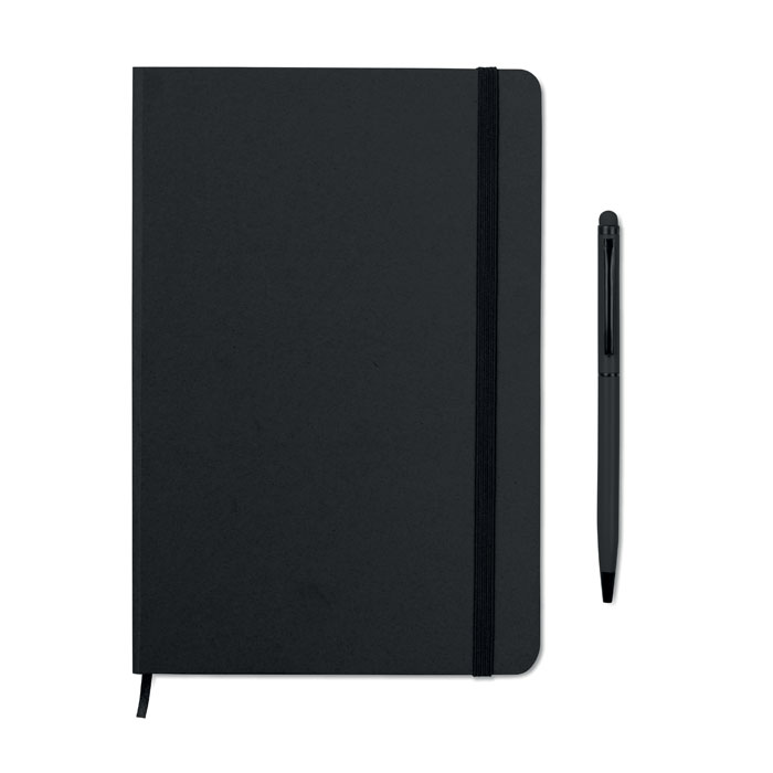 A5 notebook with stylus pen, 72 lined sheets with your logo