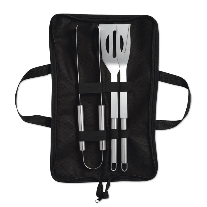 3 barbecue tools in pouch with your logo