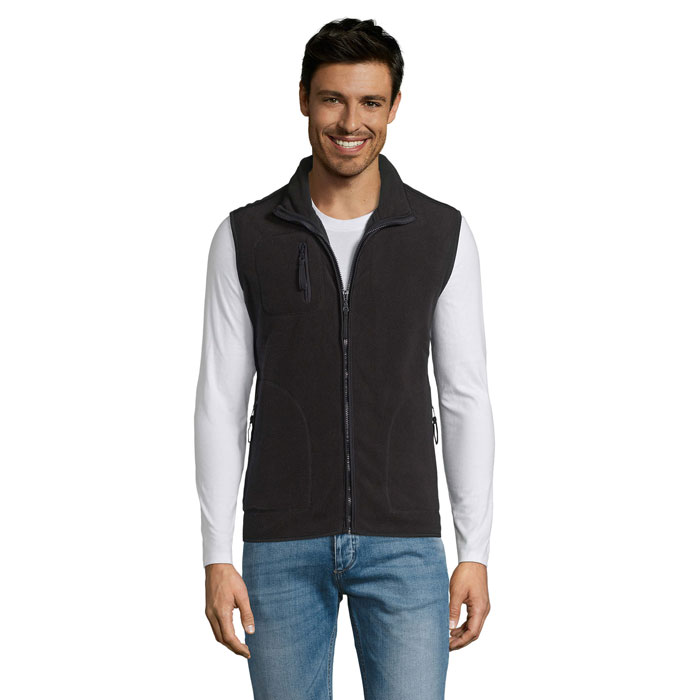 Unisex sleeveless fleece cardigan with your logo