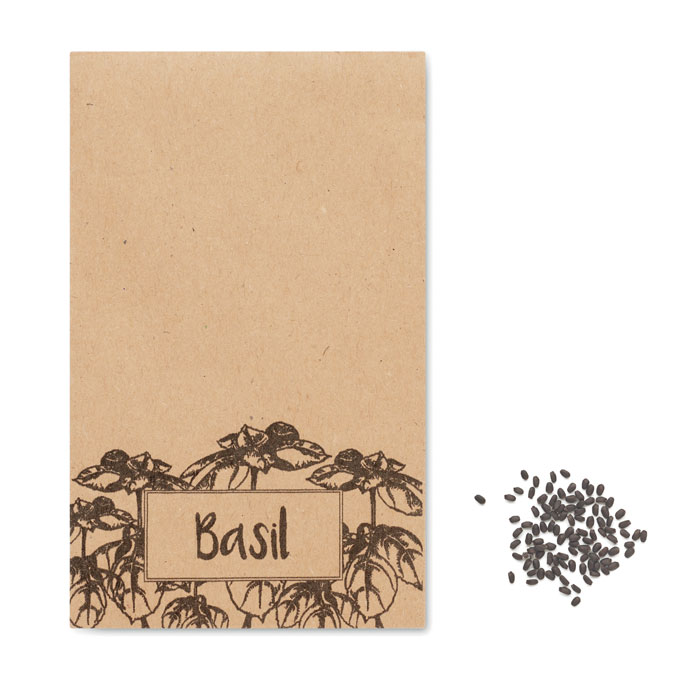 Basil seeds in kraft envelope with your logo