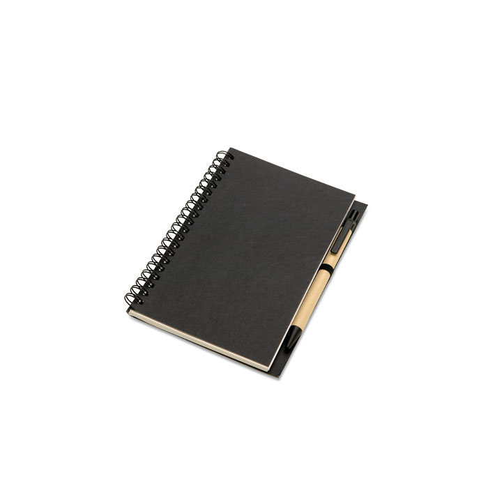 B6 Recycled notebook with pen with your logo