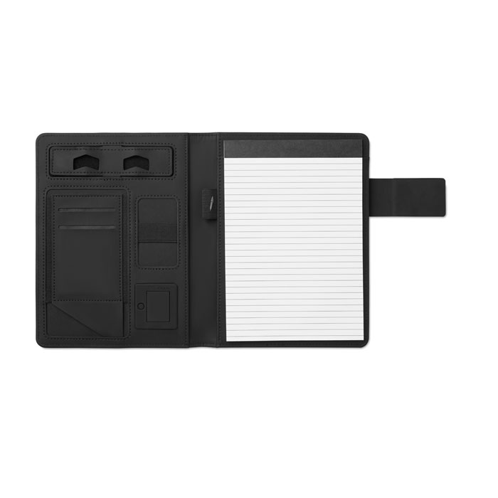 A5 folder with power bank with logo printing