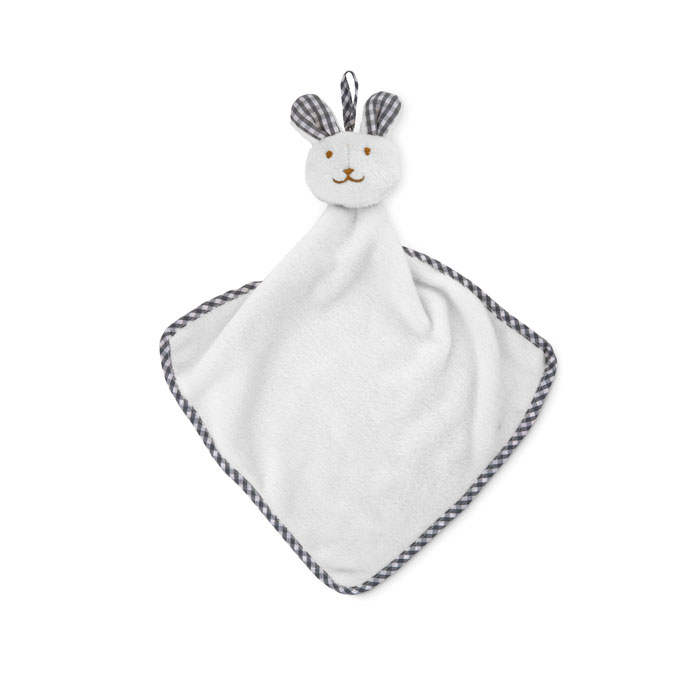 Plush rabbit design baby towel with your logo
