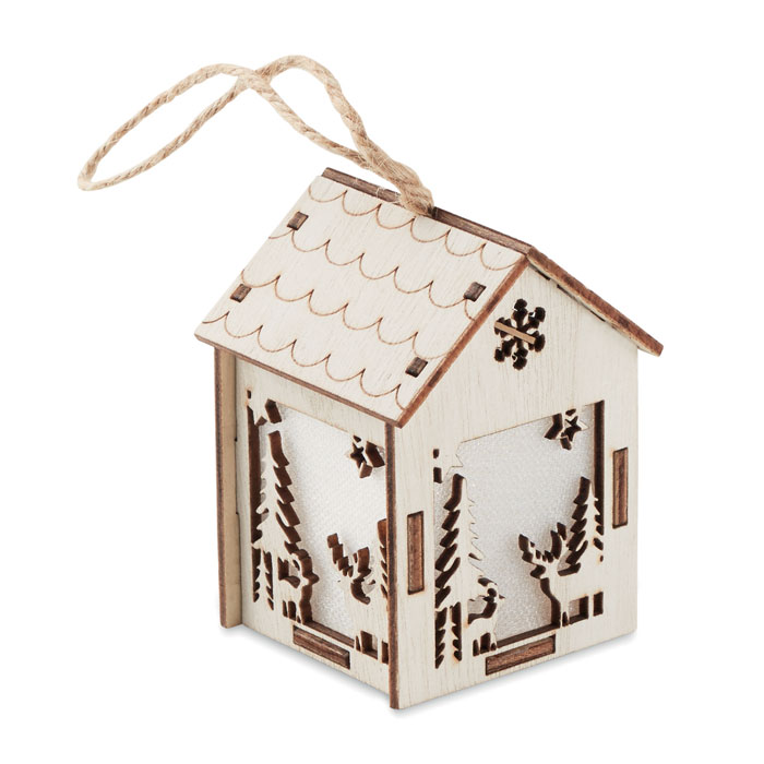 MDF house with light with your logo
