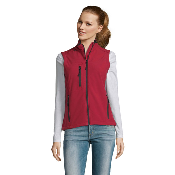 Women's sleeveless softshell jacket with your logo