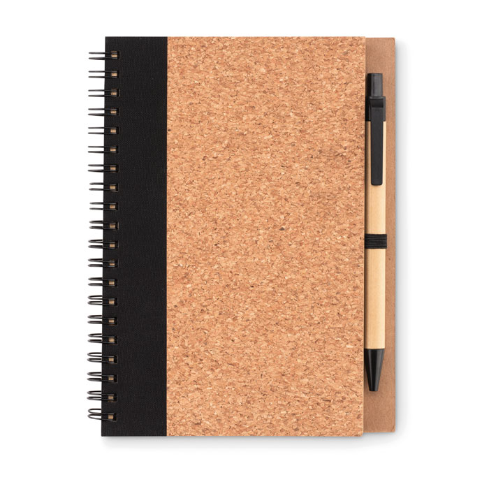 Cork notebook with pen with your logo