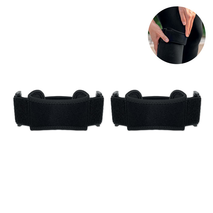 Set of 2 sports knee supports with logo printing