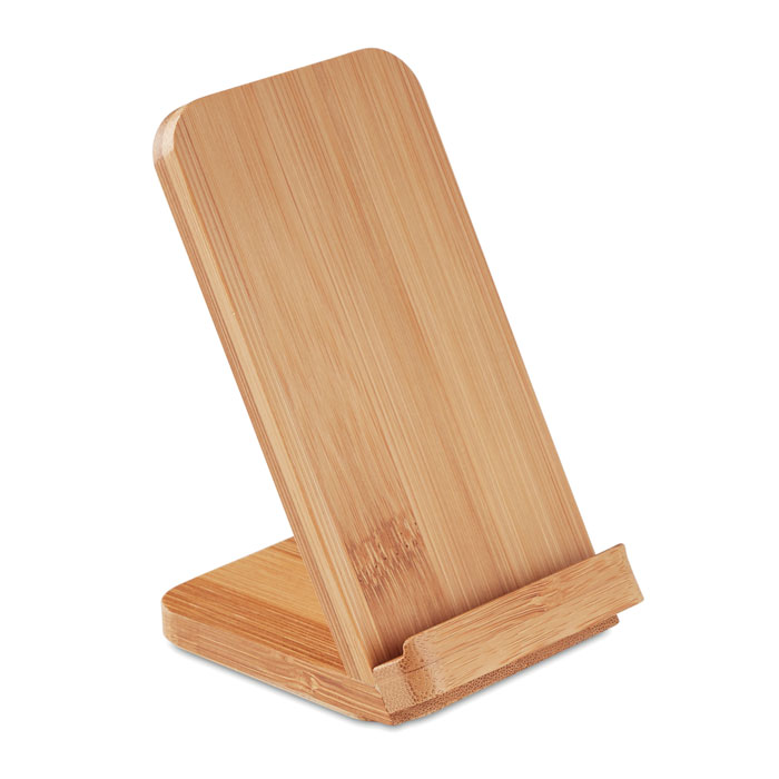 Bamboo wireless charging stand 5W with logo printing