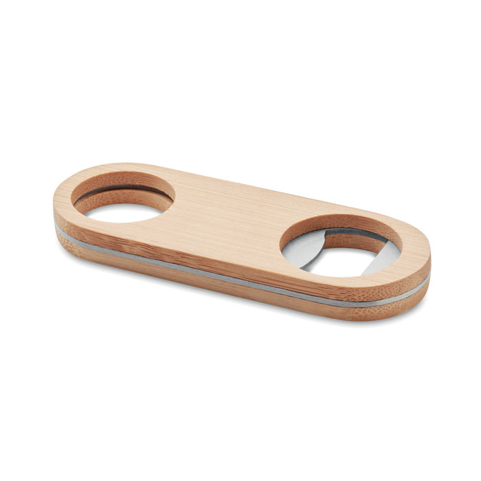 Oval bamboo bottle opener with your logo