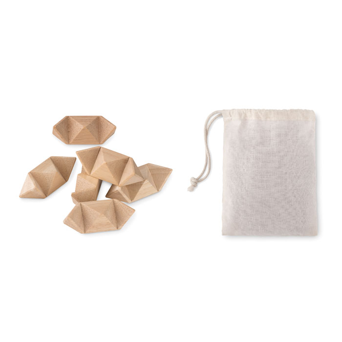 Wooden star brain teaser with logo printing