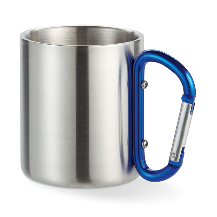 Metal mug with carabiner handle 220 ml with your logo