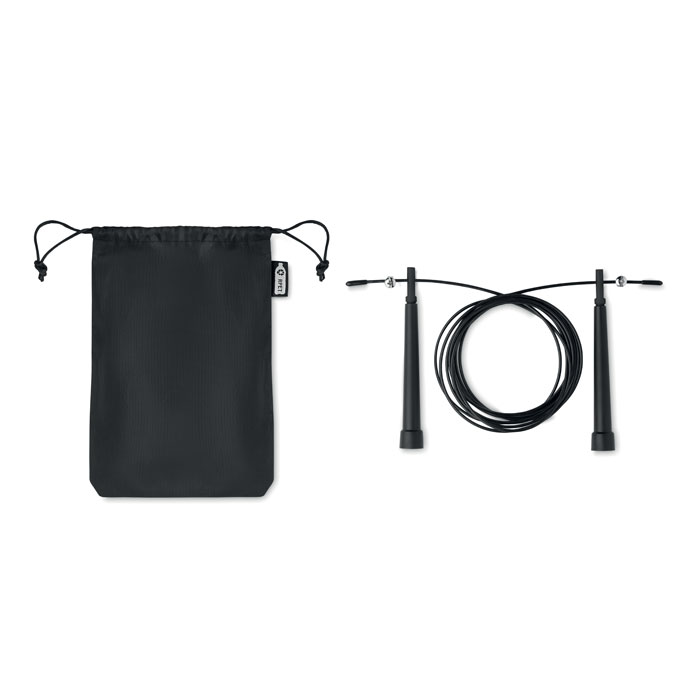 Speed skipping rope in RPET pouch with logo printing