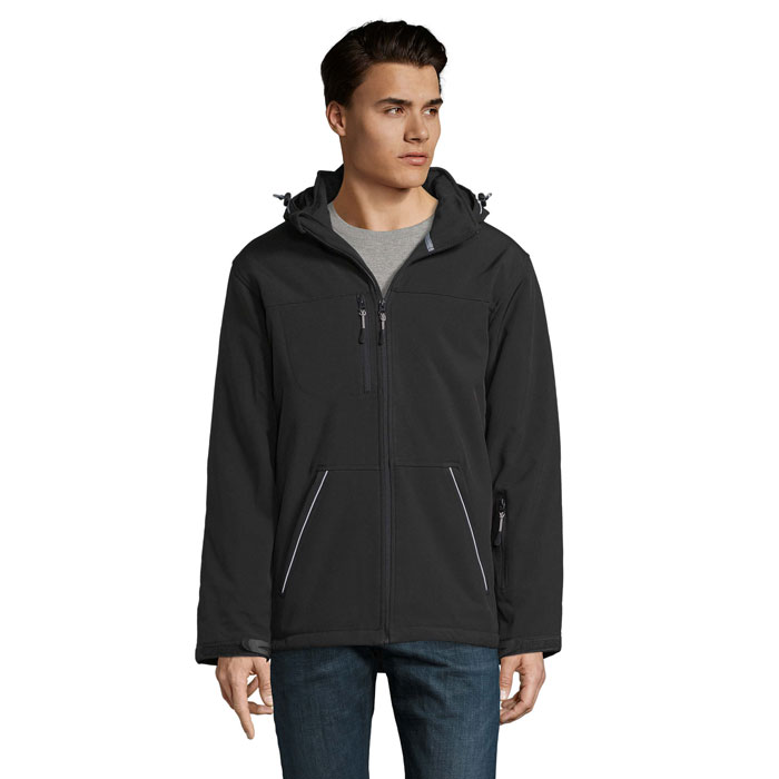 Men's padded winter softshell jacket with your logo