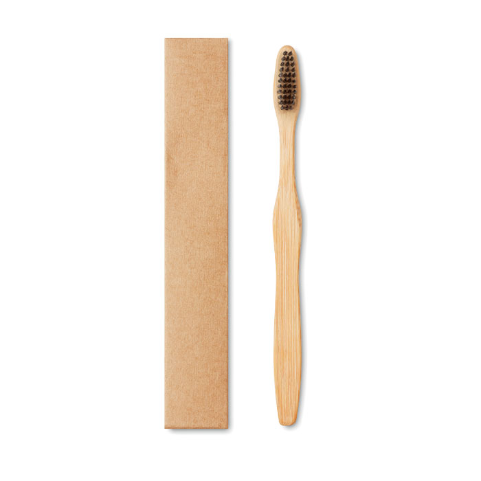 Bamboo toothbrush in Kraft box with logo printing