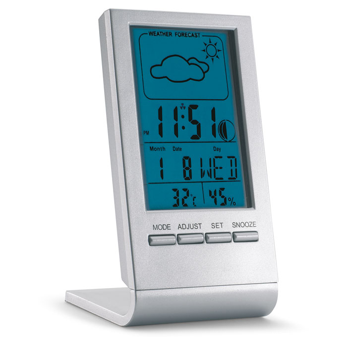 Weather station with blue LCD with your logo