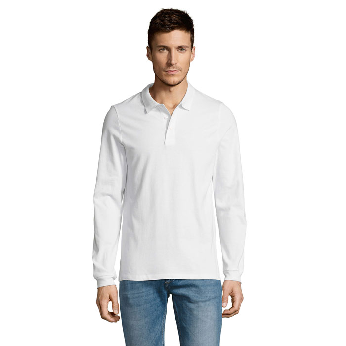 Men's long sleeve polo 210g with your logo