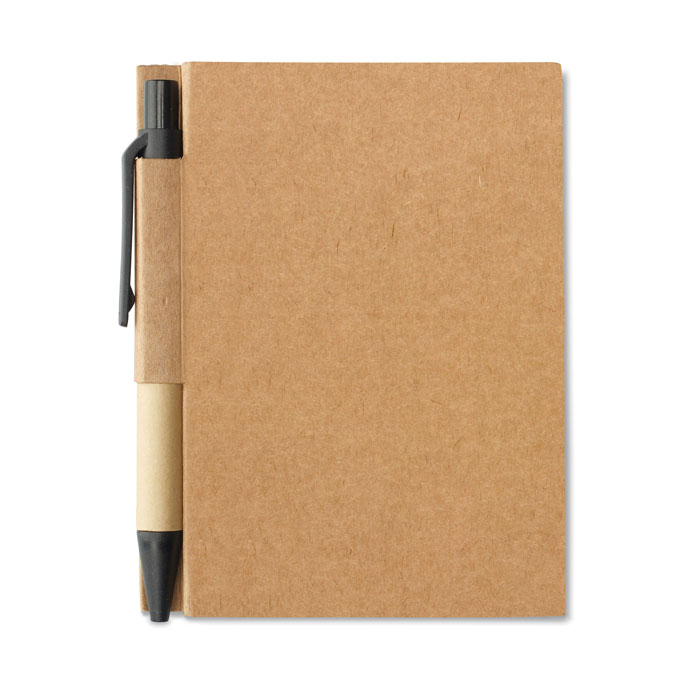 Recycled notebook with pen with your logo