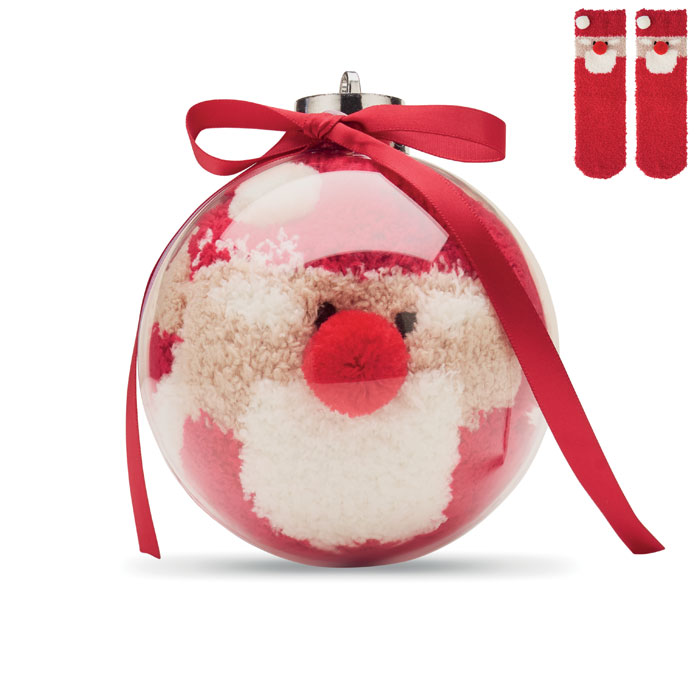 Santa socks in bauble, size L with your logo