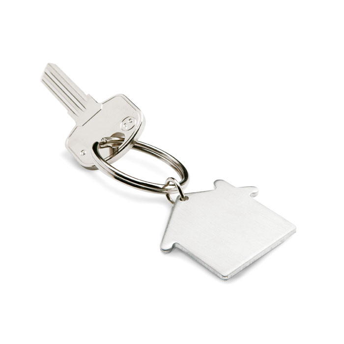 Metal key ring house shape with logo printing