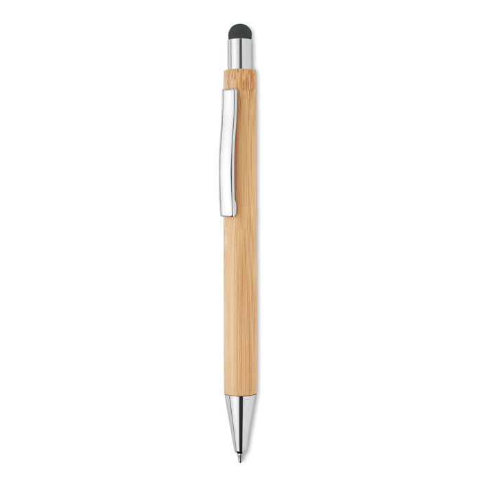 Bamboo stylus pen blue ink with your logo