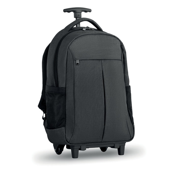 Trolley backpack in 360D polyester with logo printing