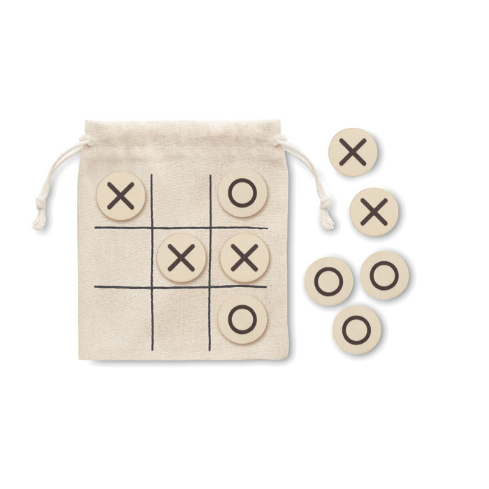 Wooden tic tac toe with logo printing