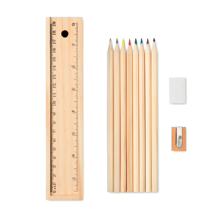 Stationery set in wooden box with your logo