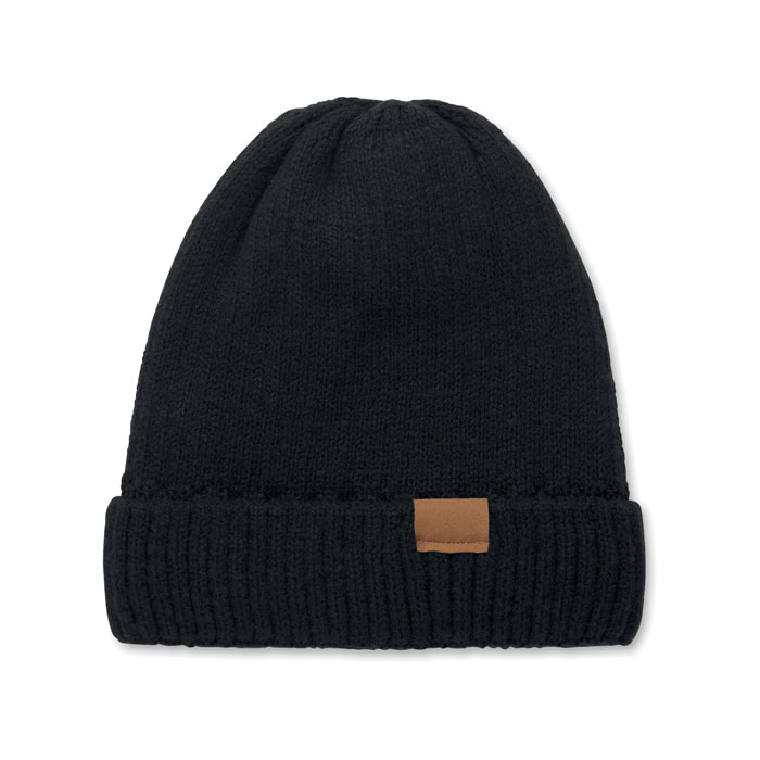 Knitted beanie with cuff with your logo