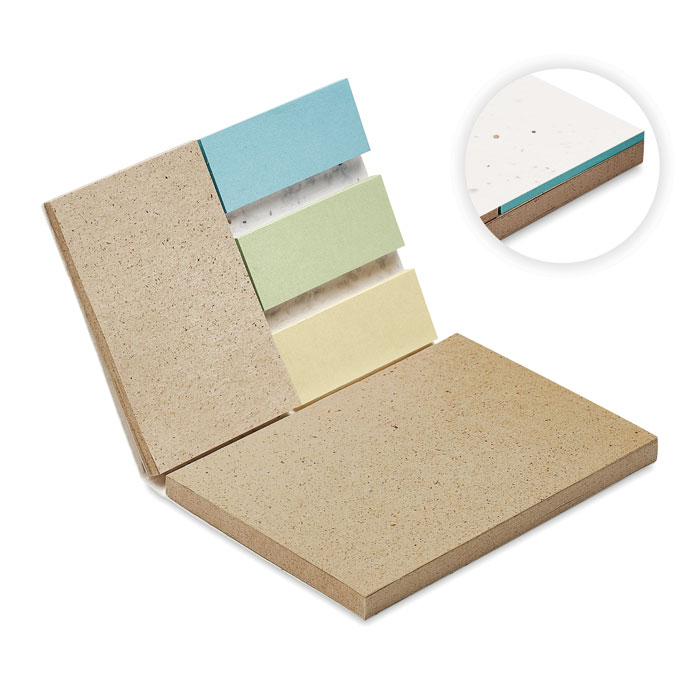 Grass seed paper memo set with logo printing