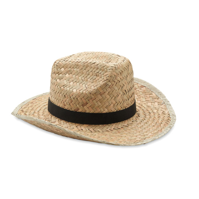 Natural straw cowboy hat with your logo