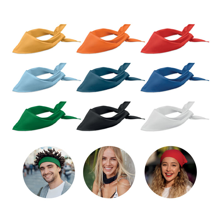 Multifunction scarf in polycotton with logo printing