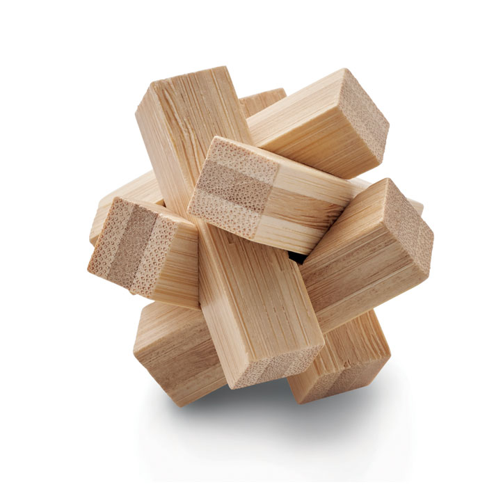 Bamboo brain teaser star shape with logo printing