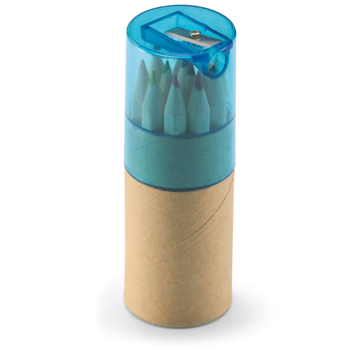 12 colouring pencils in tube with your logo