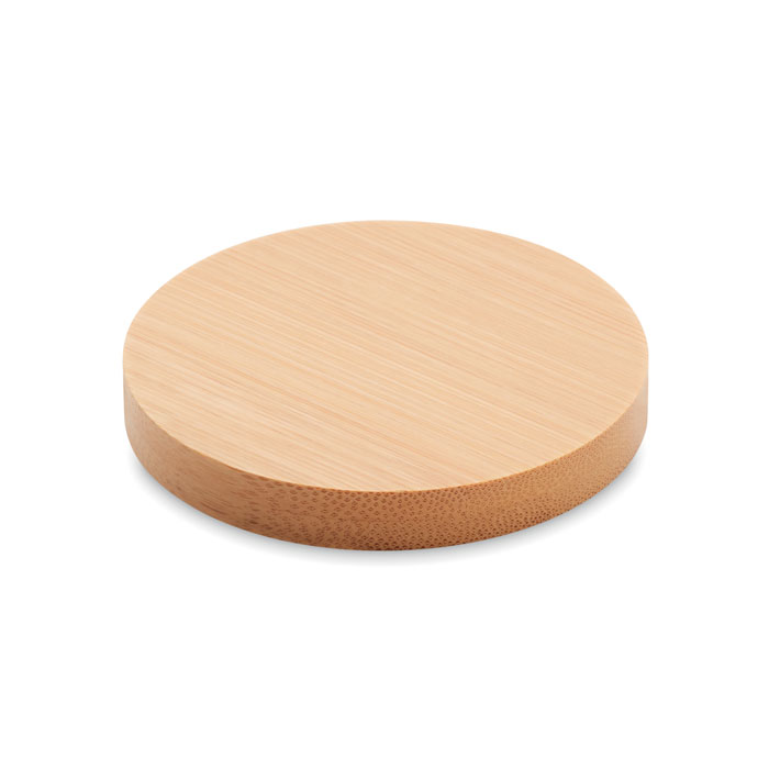 Bamboo bottle opener and coaster with your logo