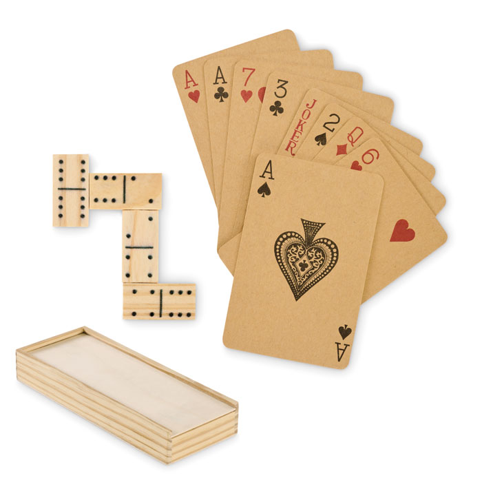 Domino and cards set with logo printing