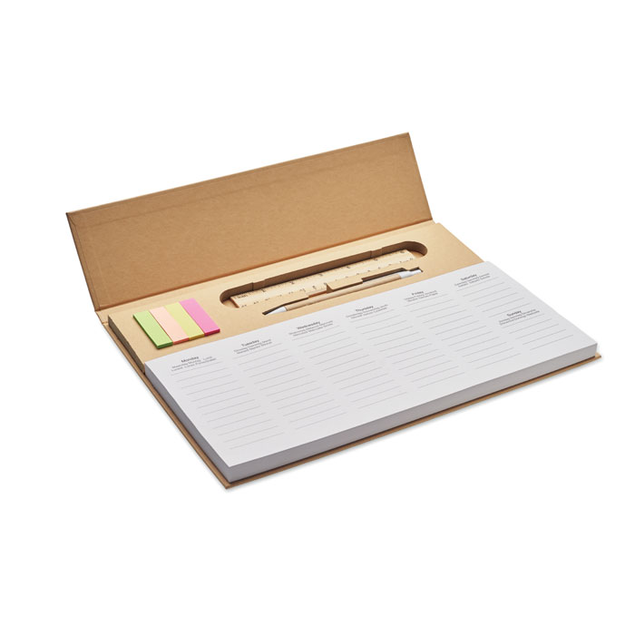 Weekly desktop planner with logo printing