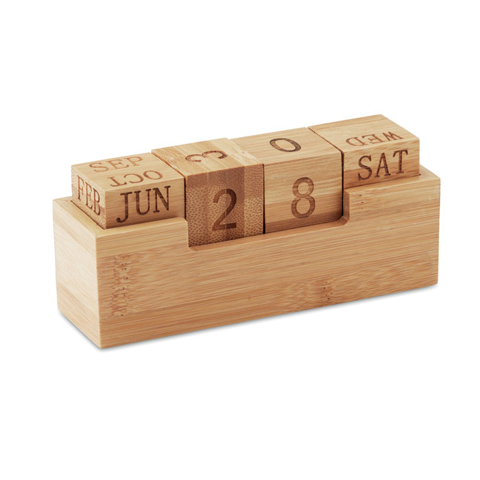 Bamboo perpetual calendar with your logo