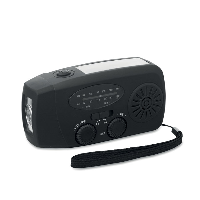 Portable radio with LED torch with your logo