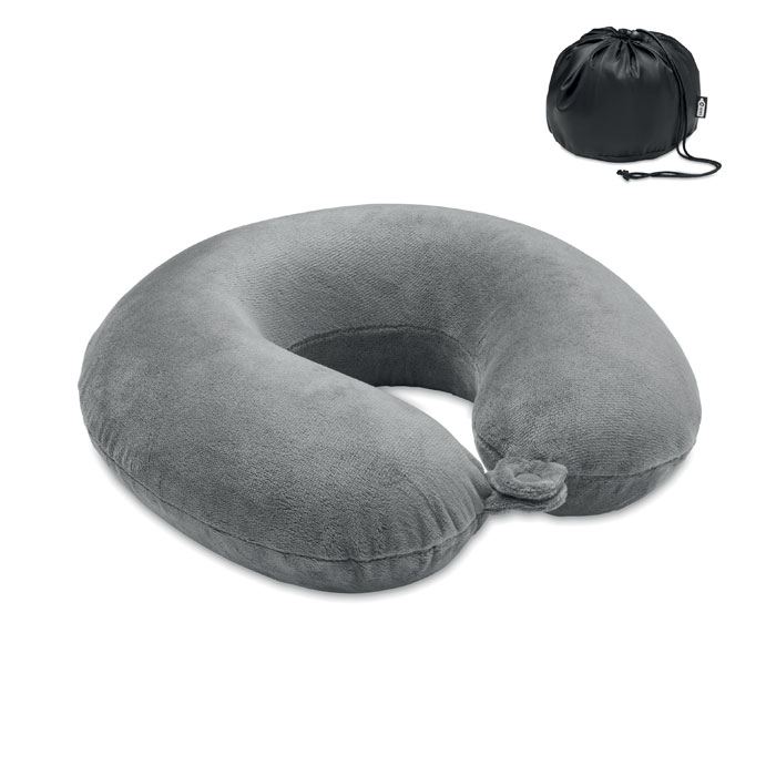 Travel pillow with 210D RPET pouch with your logo