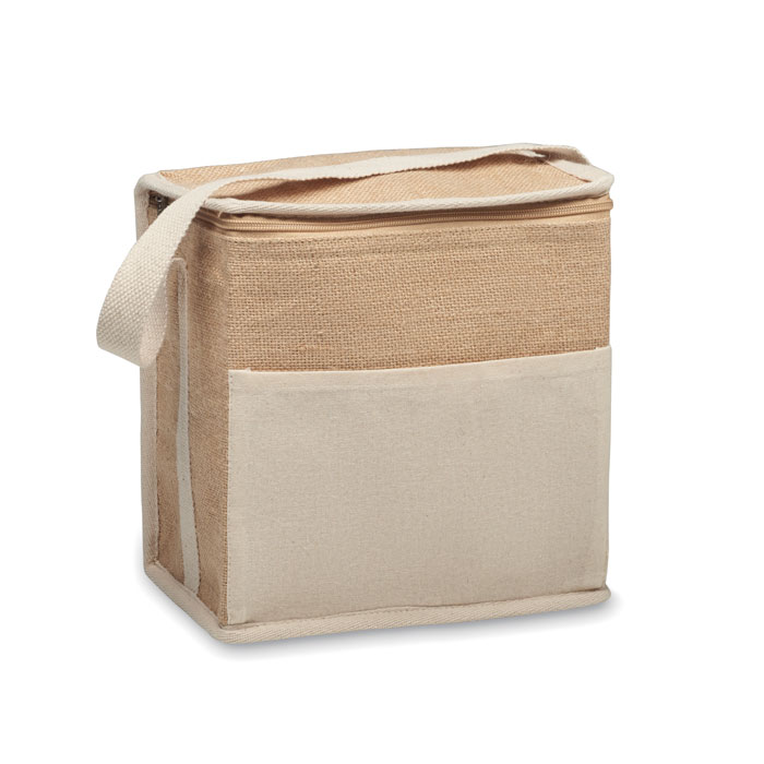 Jute and canvas cooler bag 3L with logo printing