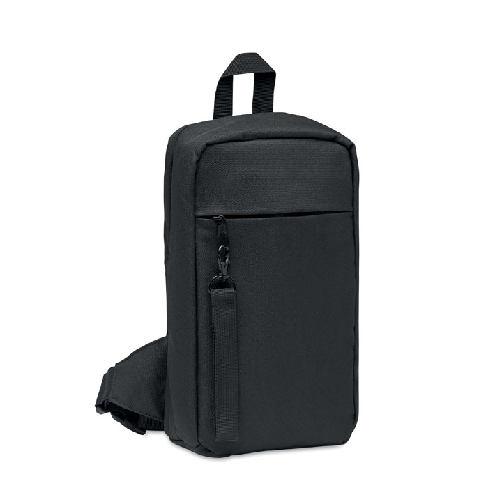 Cross-body chest bag in 600D RPET with logo printing